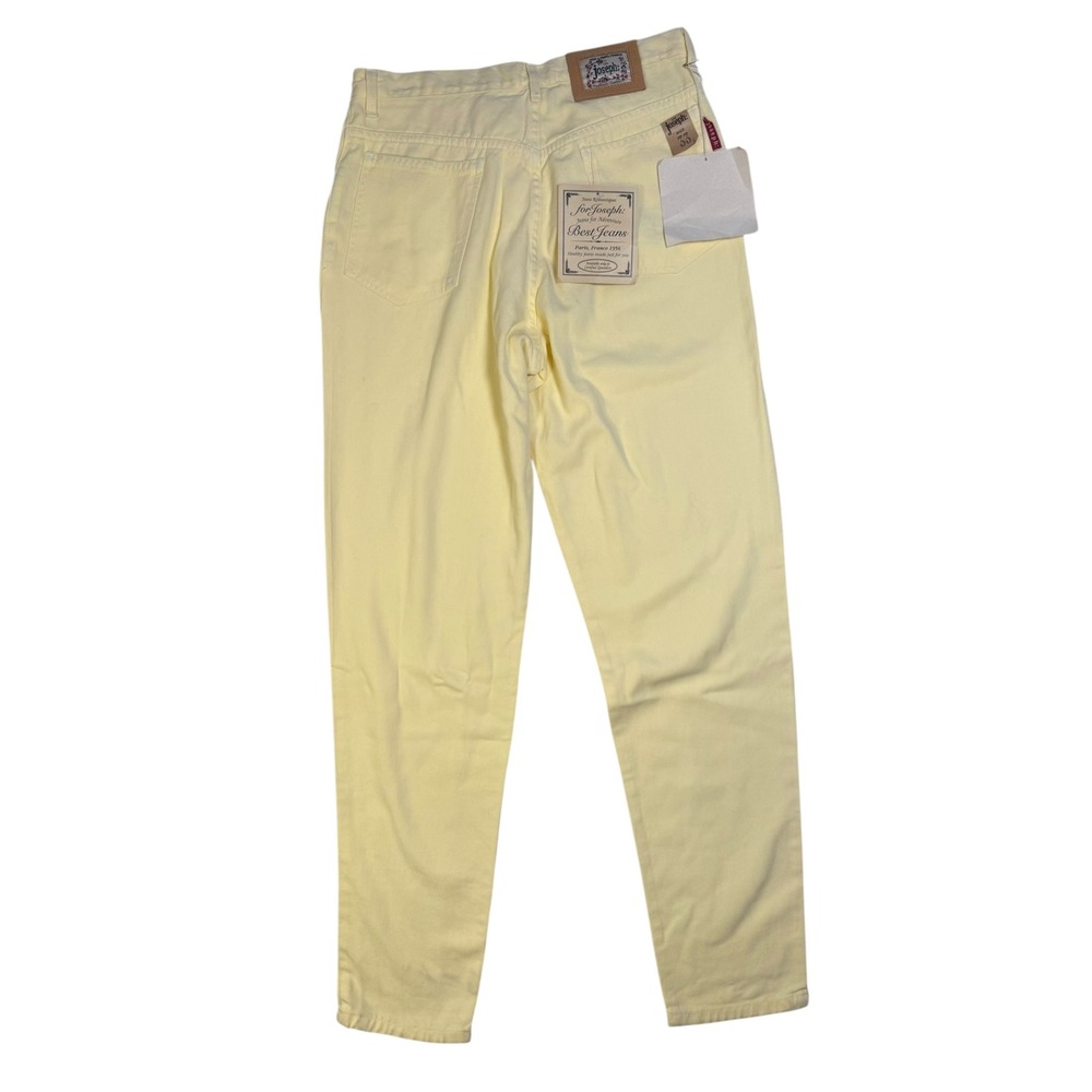 Vintage For Joseph Best Jeans Yellow Tencel Cotton Tapered Made in USA Size 33